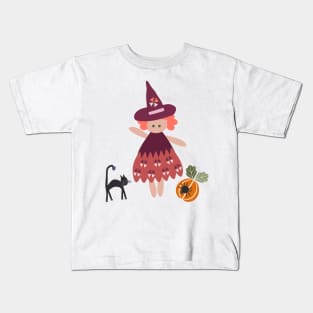 Eclectic Witch - cute cats, spiders, pumpkins for Halloween and fall Kids T-Shirt